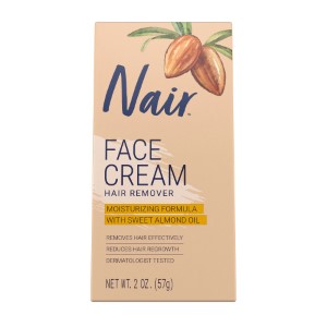 Nair Hair Remover Moisturizing Face Cream with Sweet Almond Oil, 2 oz