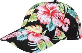 FLORAL CAP BLACK HAT