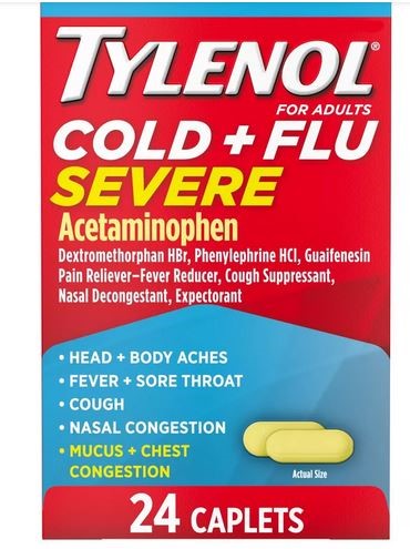 TYLENOL COLD&FLU SEVERE CAPS 24S