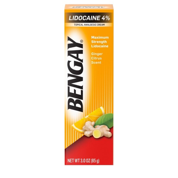 Bengay Pain Relieving Lidocaine Analgesic Cream Ginger |Citrus Scent |  3 oz