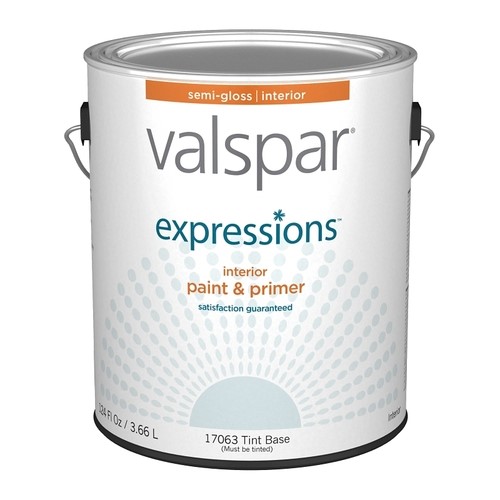 Valspar 17063 Latex Paint, Semi-Gloss, Semi-Gloss Tint Base, 1 gal Can