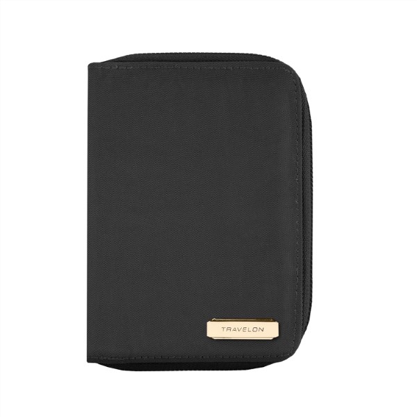 Travelon RFID Blocking Passport Zip Wallet, Poppy