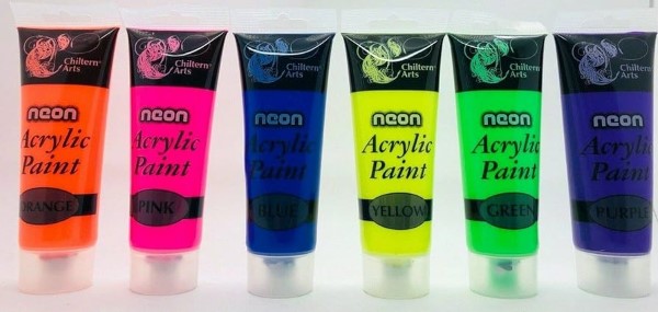 6PC NEON ACRYLIC PAINTS