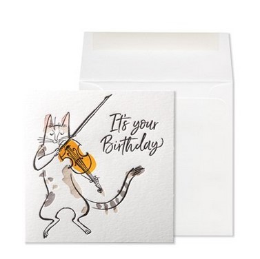 Fiddling Cat | Birthday Card