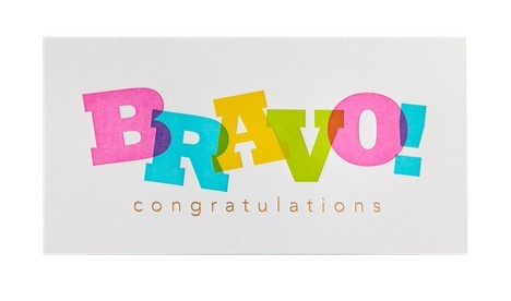 Bravo Layered Lettering | Congratulations Card