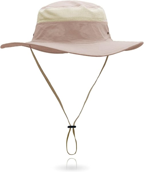 LARGE KHAKI BUCKET HAT W/MESH