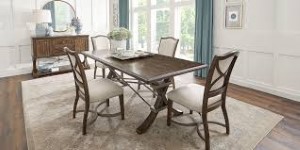 ABBEY COURT 5PC DINING SET BROWN