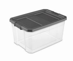 Sterilite 14763V06 76 Qt. Stacker Storage Box | Flat Gray