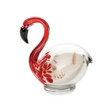 GLASS FLAMINGO FIGURINE