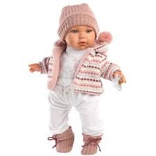 Llorens 16.5" Soft Body Crying Newborn Doll Payton with Balloon