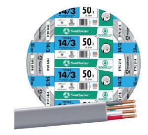 WIRE 14-3 X 50FT UFG/W GROUND