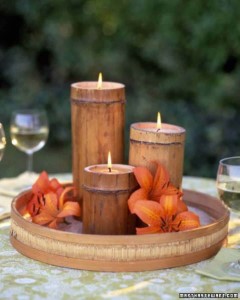 CANDLE HOLDER BAMBOO DESIGN