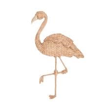 WOVEN FLAMINGO WALL DECOR