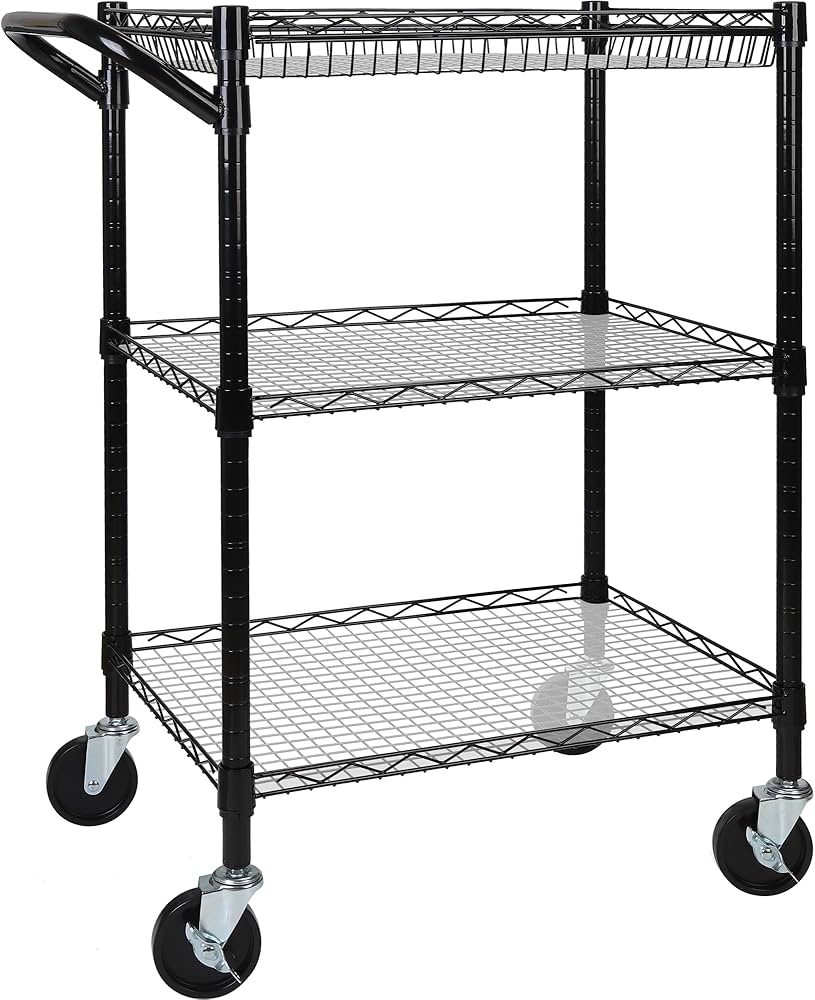 This Simpli Furnished 3 Tier Organizer Rolling Cart | White | 18"x30"