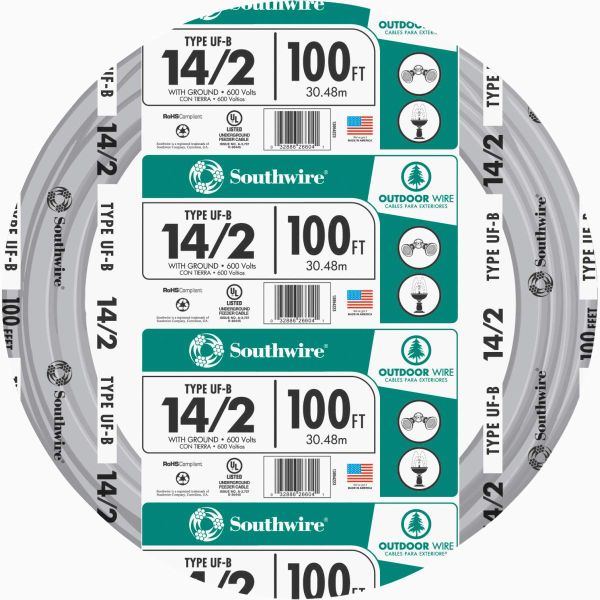 WIRE 14-2 X 100FT UFG/W GROUND