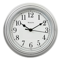 Westclox 46984A Wall Clock, Round, Analog, Silver Frame