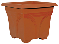Southern Patio DP1510TC Sturdy Deck Planter, 13.08 in H, Square, Plastic,