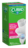CURAD CUR47144 Rolled Gauze, Cotton Bandage, 4.1 yd L, 4 in W