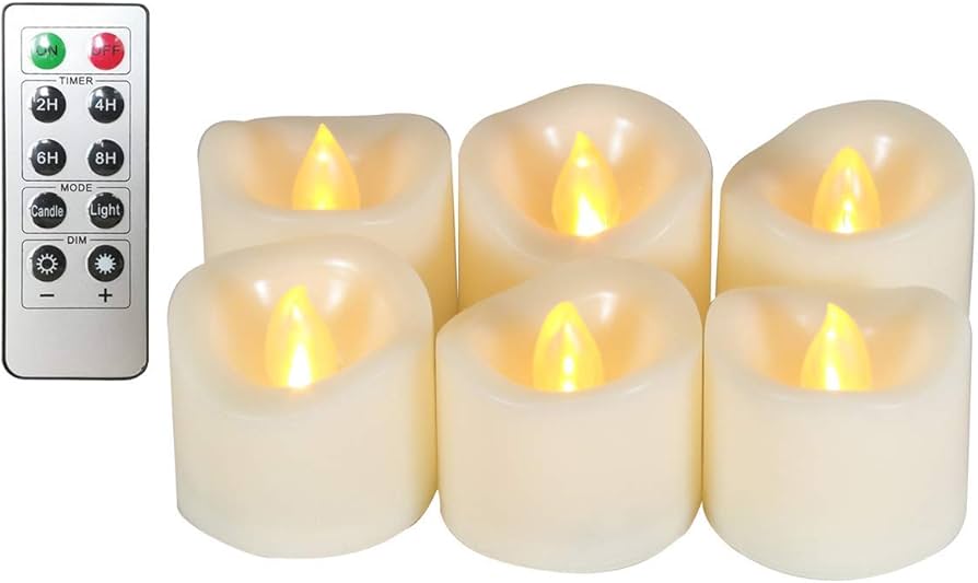 VOTIVE LED WHITE W/FLICKER FLAME