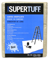 Trimaco SUPERTUFF 58901 Drop Cloth, 12 ft L, 9 ft W, Canvas, Tan