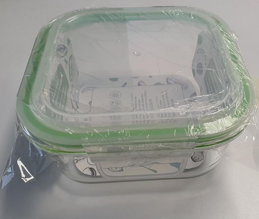 GLASS HERMETIC CONTAINER SQU